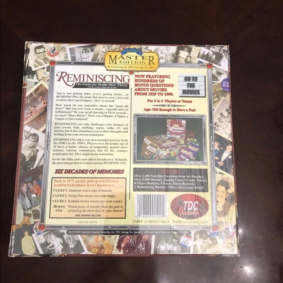 Reminiscing Board Game Adult Challenges fun - Picture 7 of 10